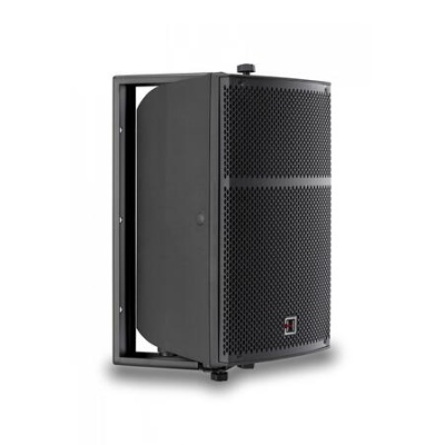 Coluna de som preta com suporte de fixação