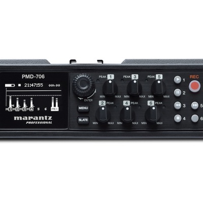 Gravador portátil Marantz PMD-706 preto com visor e botões de controle