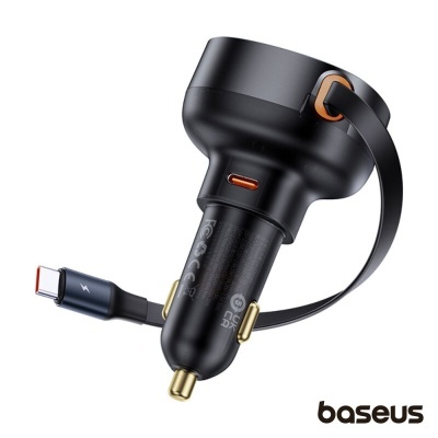 Adaptador Ficha Isqueiro 12V/24V PD 60W 2xUSB-C BASEUS