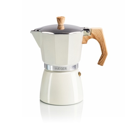 HAEGER MOKA POT 6  BEIGE * Cafeteira em aluminio - 6 chávena
