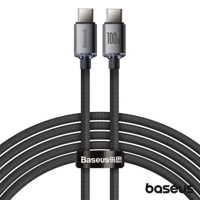 Cabo USB-C Macho P/ USB-C Macho 100W 2m Crystal Shine BASEUS
