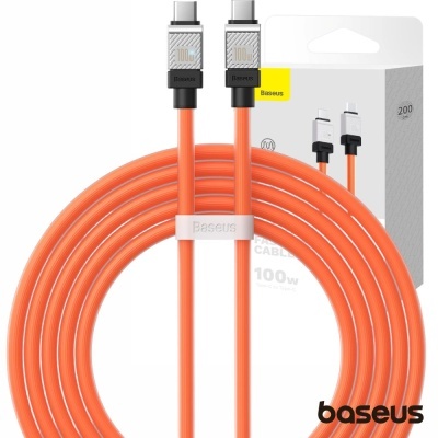 Cabo USB-C Macho P/ USB-C Macho 100W PD 2m Coolplay BASEUS