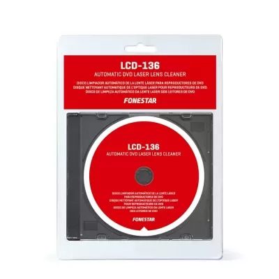 LCD-136 Disco de limpeza automática da lente laser para reprodutores de DVD FONESTAR