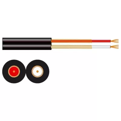 CE-60-NE Rollo de cable A/V de 2 conductores FONESTAR