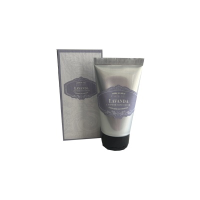 Creme de mãos Lavanda com caixa cinzenta e rótulo violeta