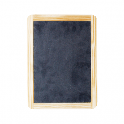 Quadro negro com moldura de madeira clara