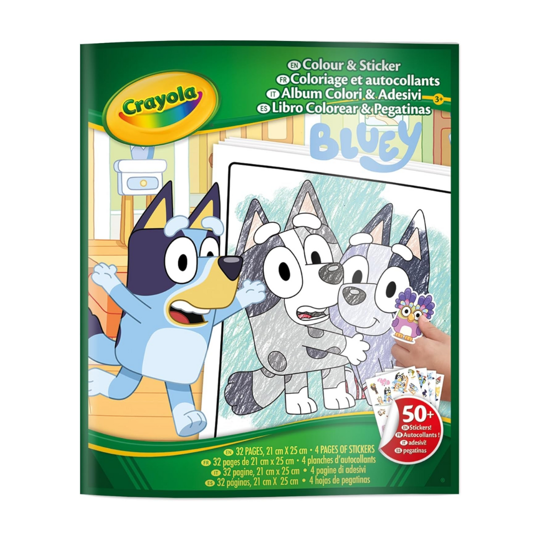 Livro de colorir Bluey com autoculantes