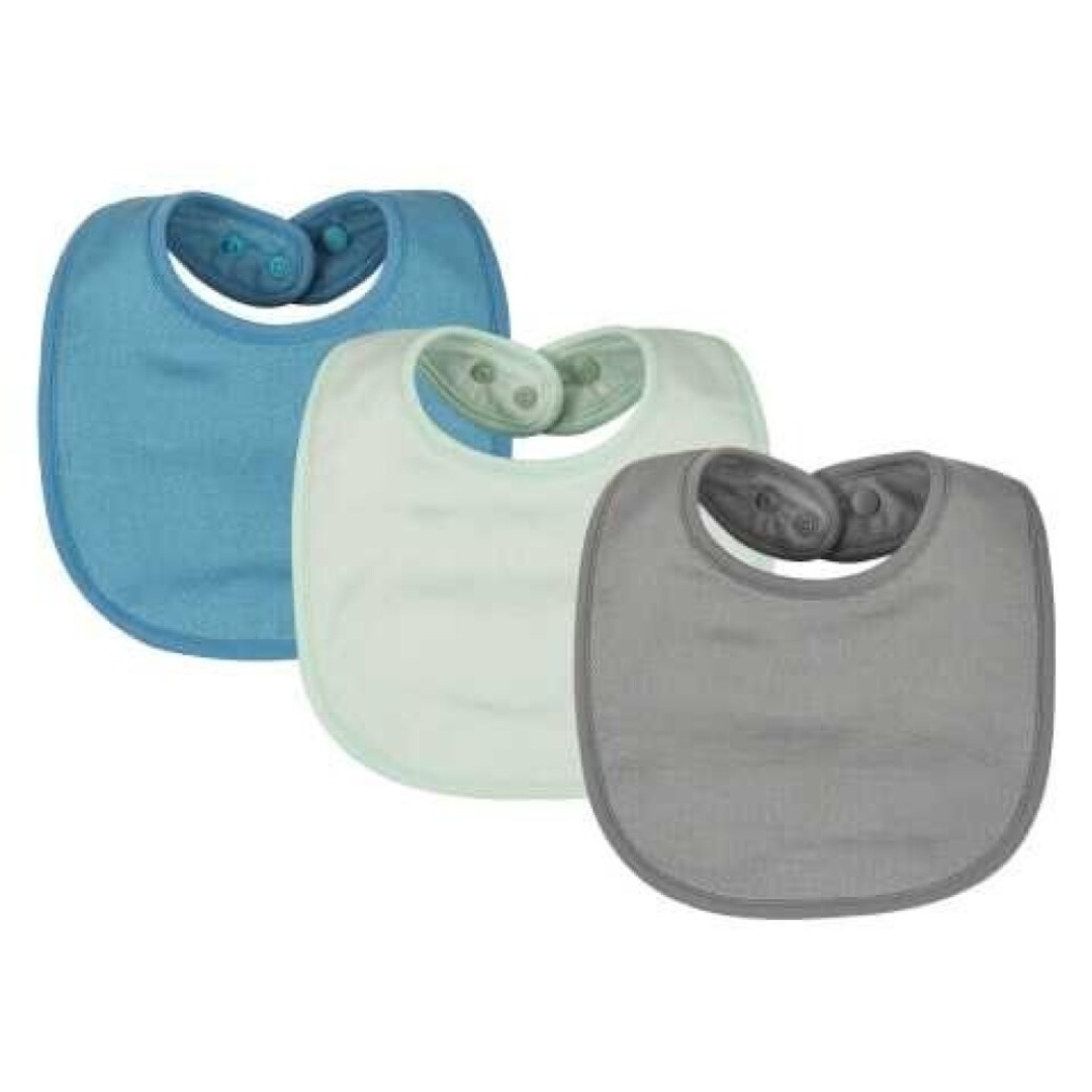 Conjunto 3 babetes Kaffle azul/menta/cinza