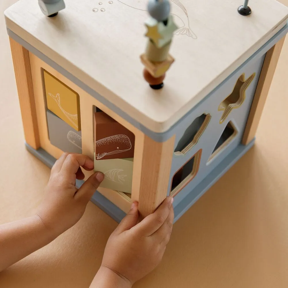 Cubo de atividades em madeira - Ocean