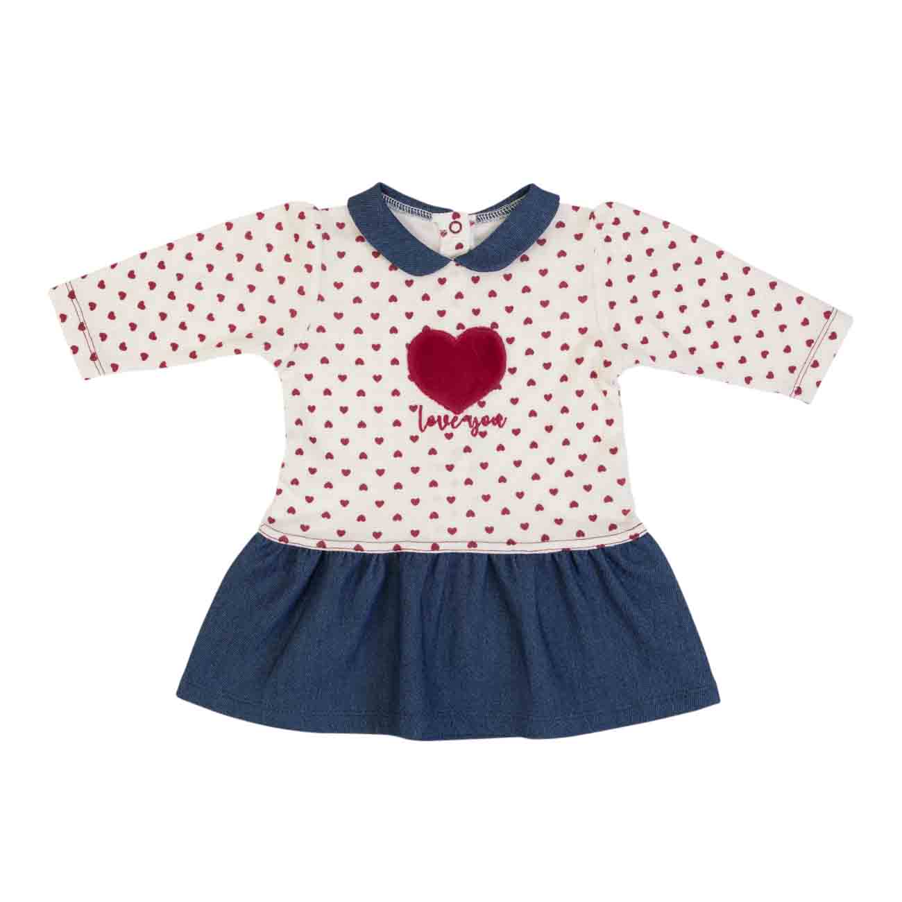 Vestido orgânico coração - 9 meses