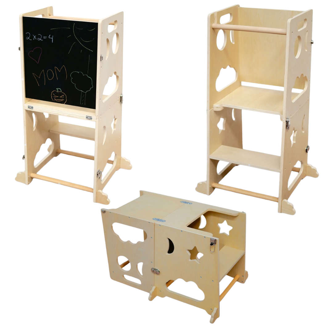 Torre de aprendizagem Montessori 3 em 1 Buky