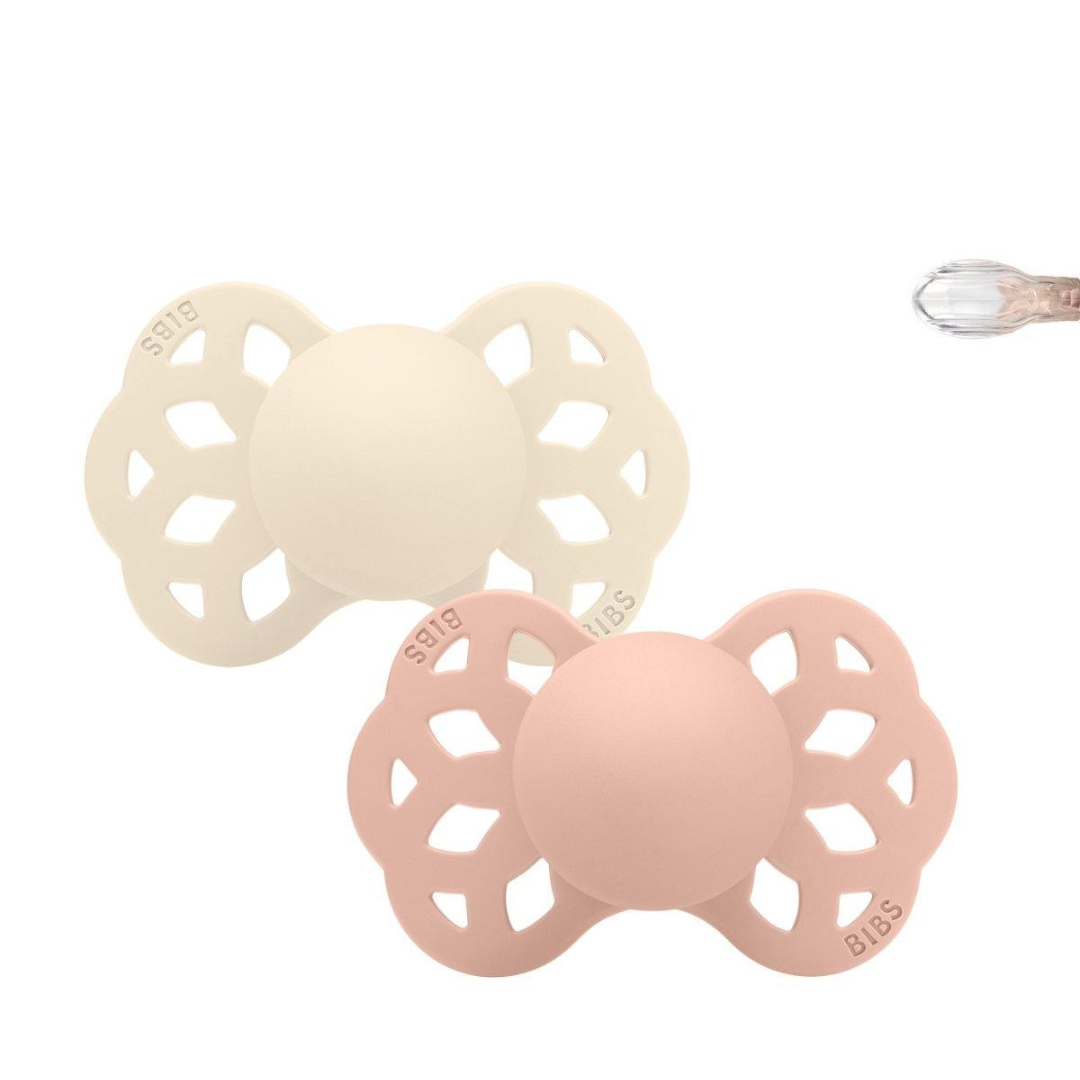 Pack 2 chupetas BIBS simétricas Ivory/Blush 6-18 meses