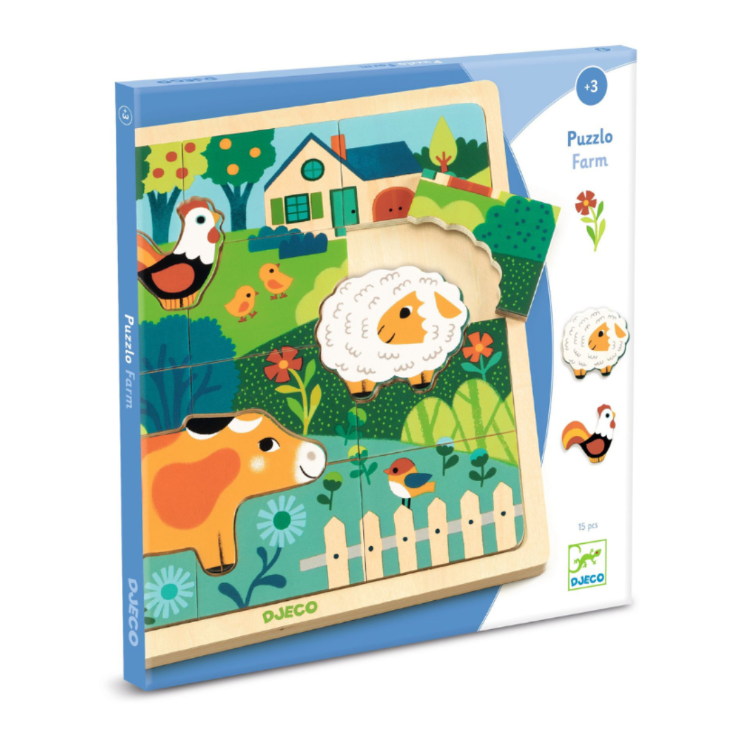 Puzzle Animais da Quinta 12+3 peças