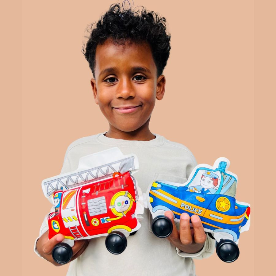 Desenhos insufláveis ​​para colorir - Polícia e Bombeiros