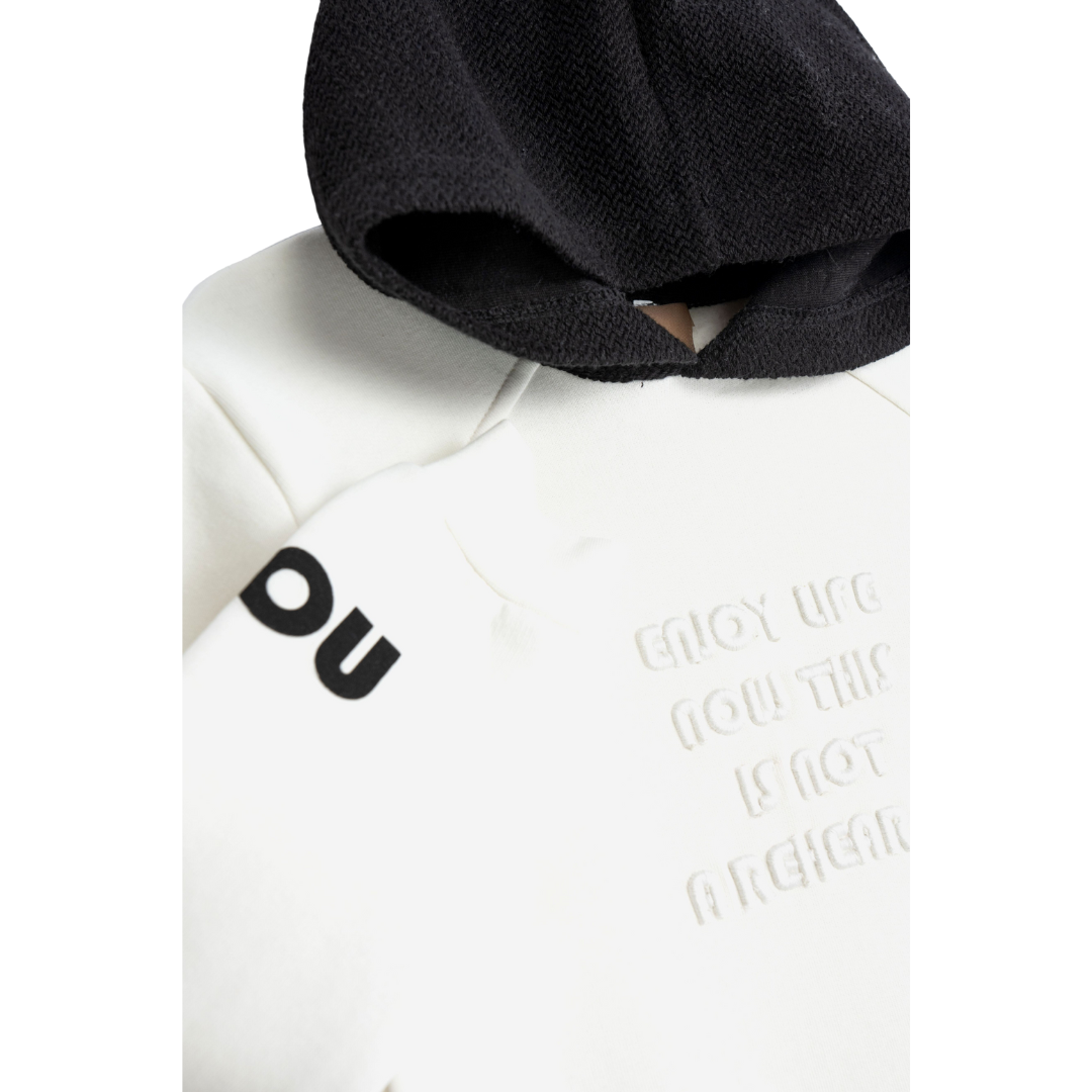 Sweatshirt com capuz Branco / Preto 6-16 anos