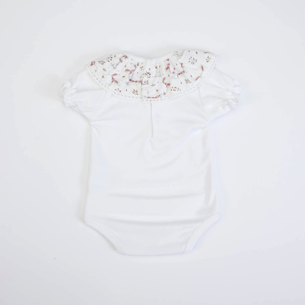 Conjunto jardineira e body orgânico Coelhinhos 12-18 meses