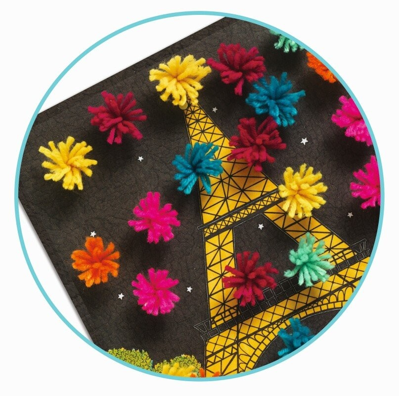 Explosão - Colagem com pompons