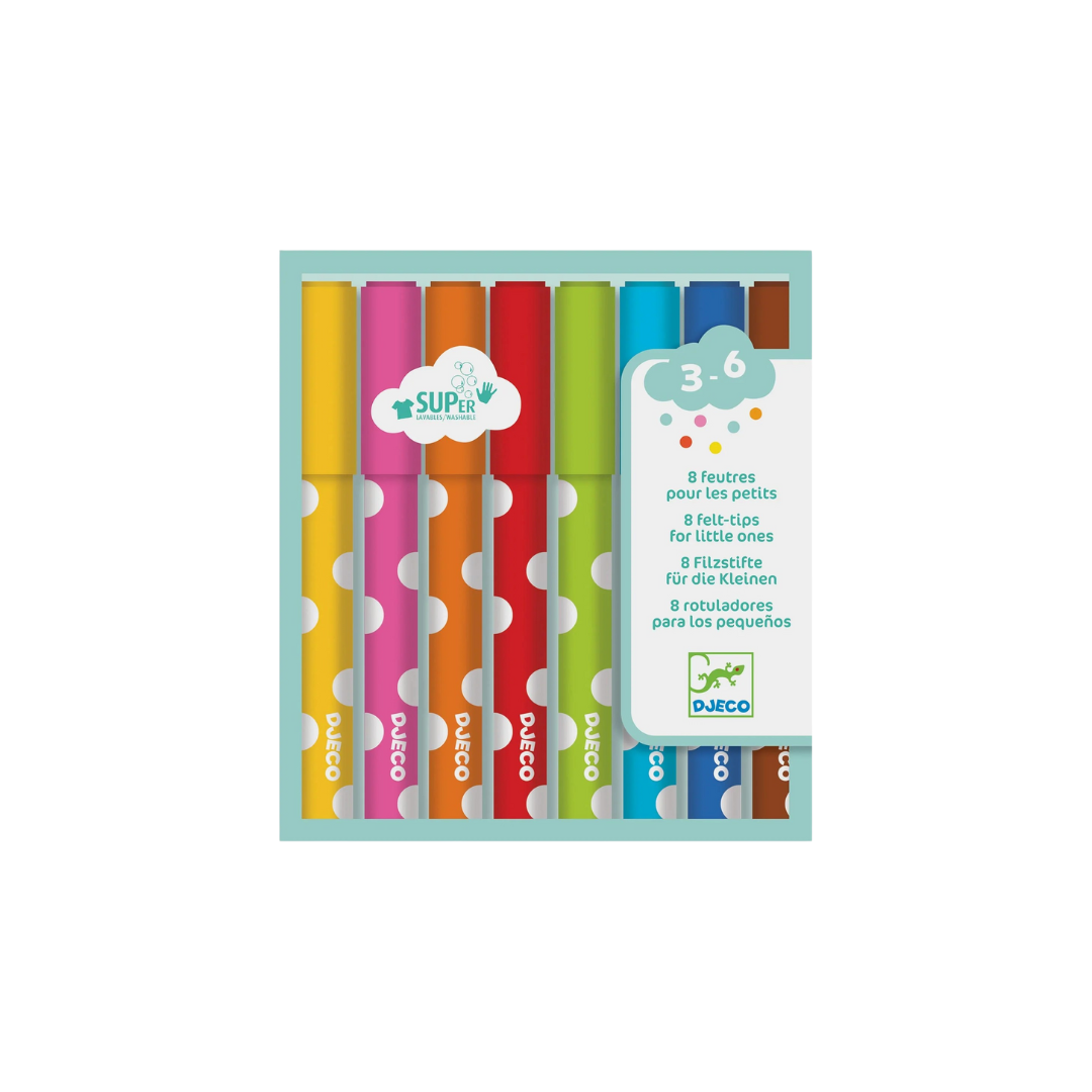 8 Canetas de feltro super laváveis
