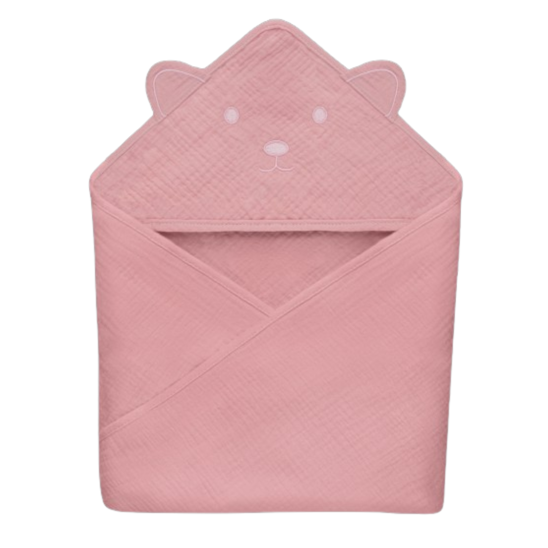 Toalha de banho em musselina 80x80cm Rosa