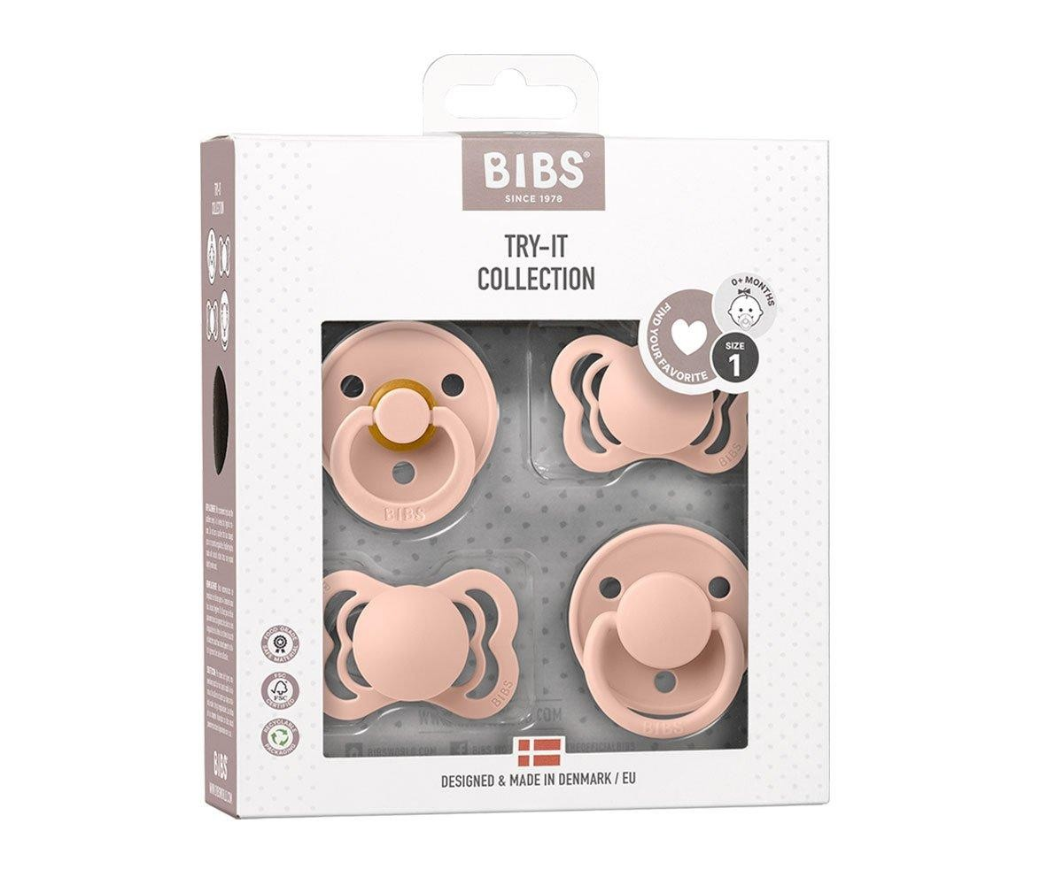 Pack 4 chupetas BIBS Try-it Blush 0-6 meses
