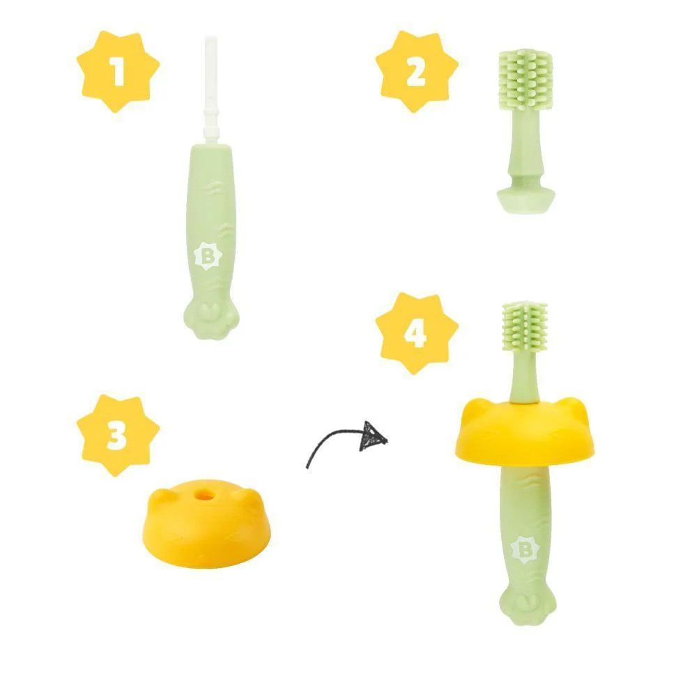 Escova de dentes de aprendizagem em silicone