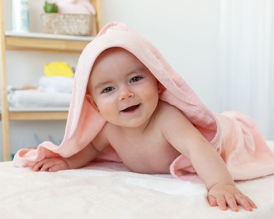 Toalha de banho bambu 100x100cm - rosa