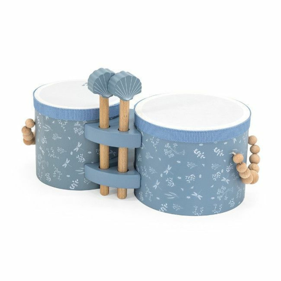 Tambores em madeira - azul