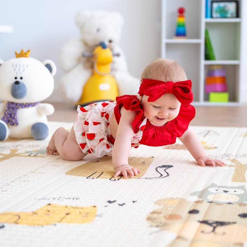 Tapete de atividades reversível 180x200x1.5cm - Animais da floresta