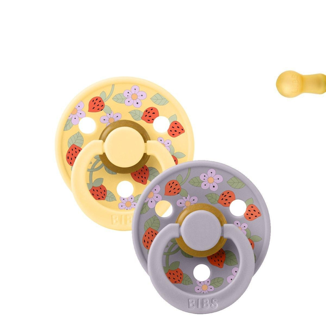 Pack 2 chupetas BIBS redondas Strawberries 6-18 meses