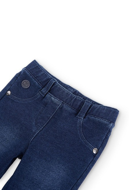 Calças de felpa denim menina Azul 12 meses - 8 anos