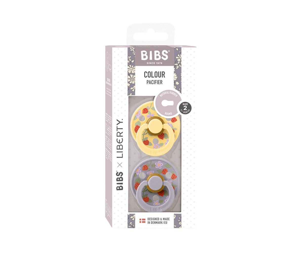 Pack 2 chupetas BIBS redondas Strawberries 6-18 meses