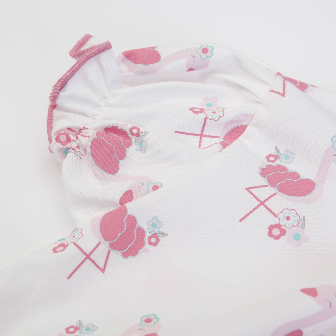 Conjunto vestido e fraldinha Falamingos 3-6 meses