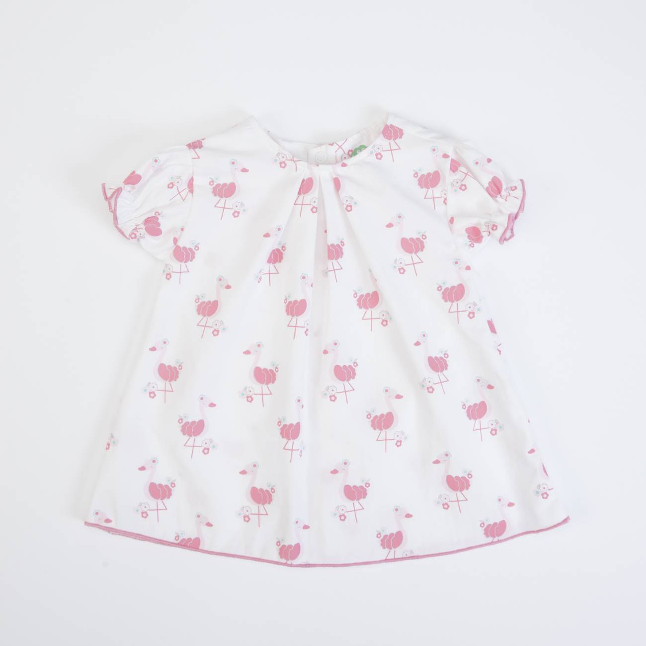 Conjunto vestido e fraldinha Falamingos 3-6 meses