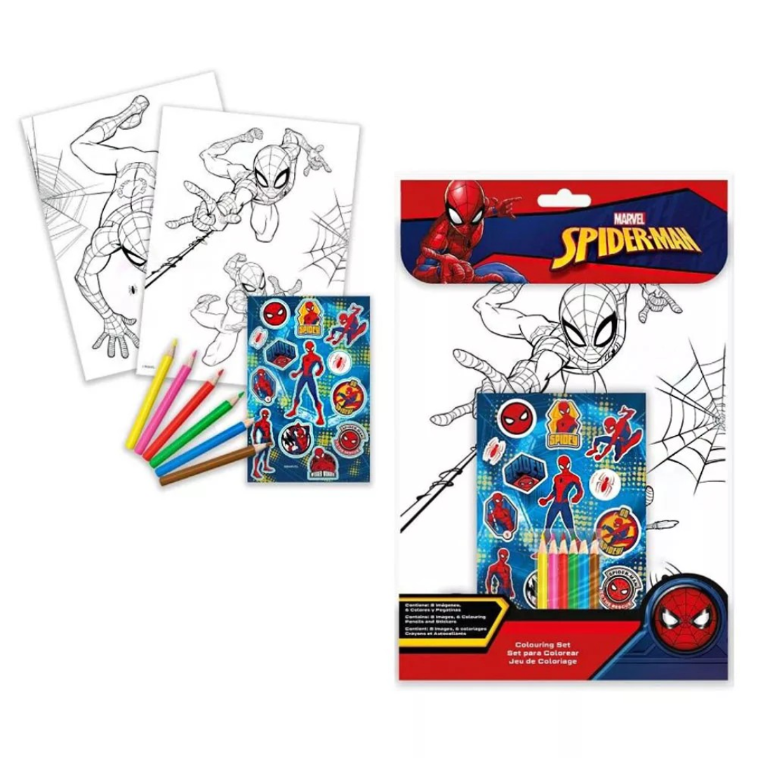 Set de colorir com stickers SpiderMan