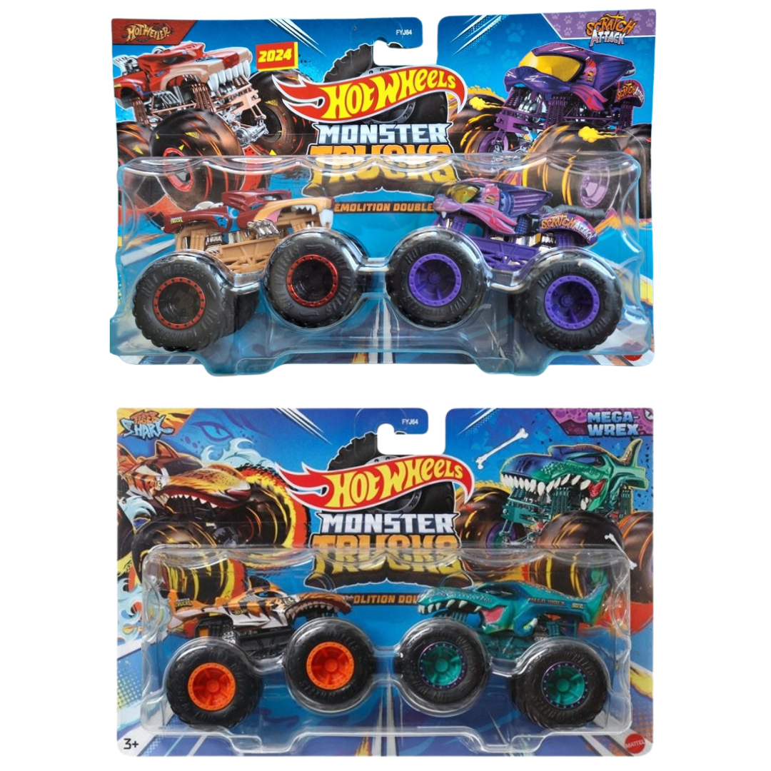 Brinquedos Hot Wheels Monster Trucks em embalagens com carrinhos toy cars coloridos e grandes rodas