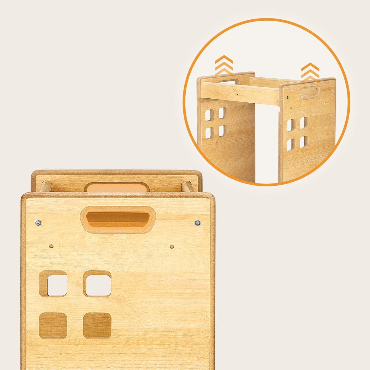 Torre de aprendizagem Montessori 2 em 1 Cass - madeira natural ou branco