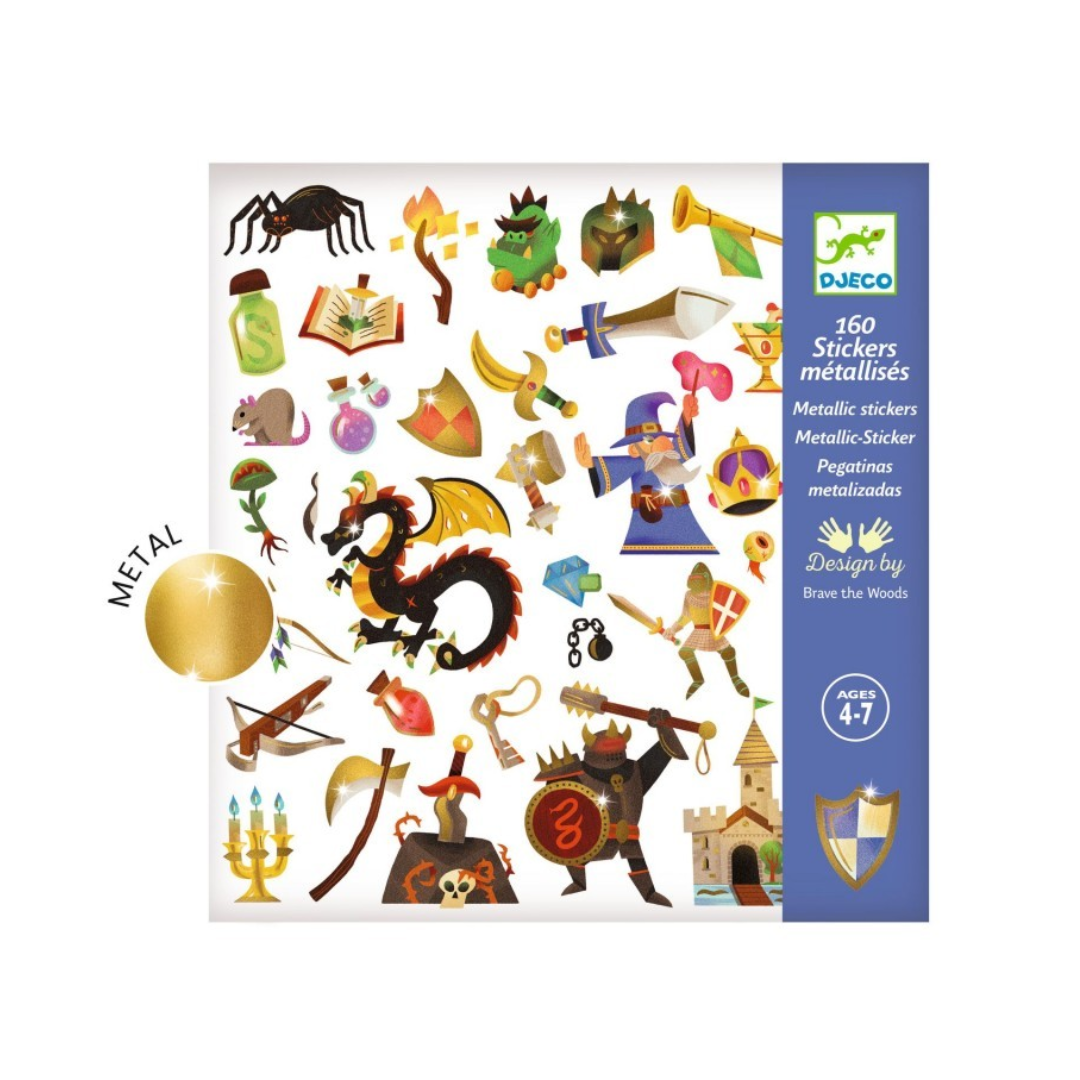 Fantasia Medieval - 160 Autocolantes metalizados