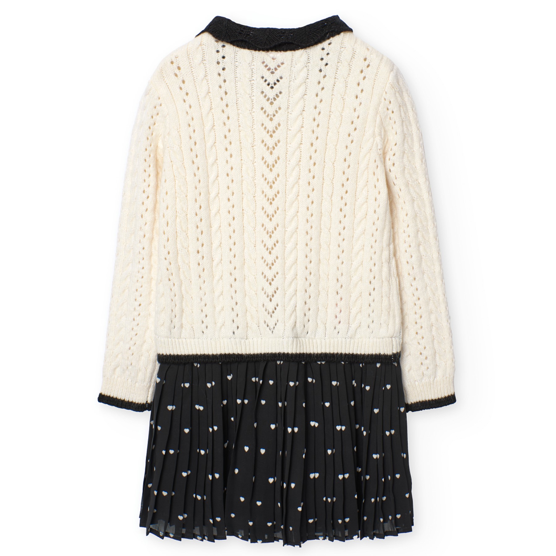 Vestido em malha Cru e saia em tule 6-12 anos