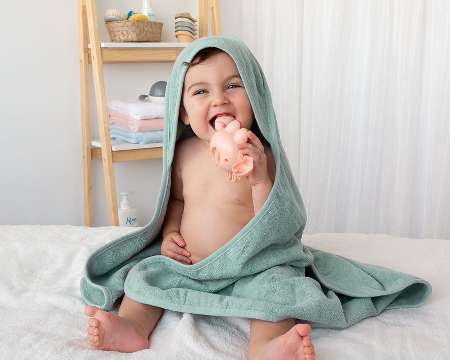 Toalha de banho bambu 100x100cm - sálvia