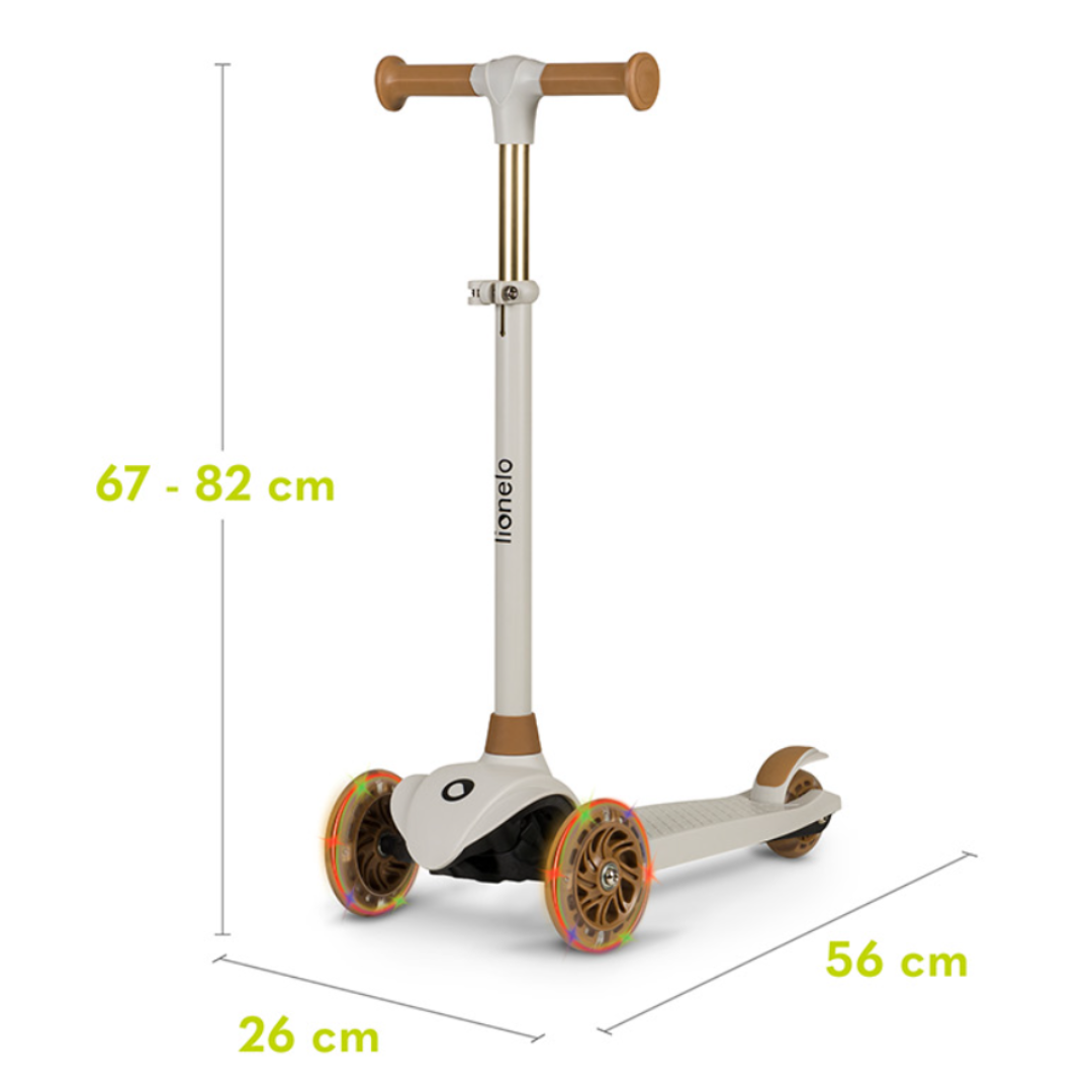 Trotinete 3 rodas Jessy cinza/castanho