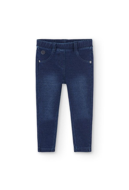 Calças de felpa denim menina Azul 12 meses - 8 anos