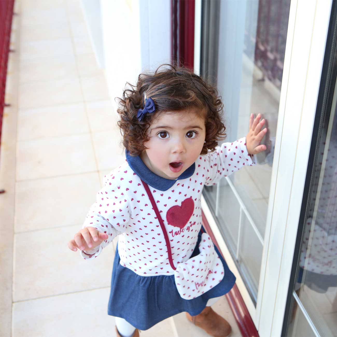 Vestido orgânico coração - 9 meses