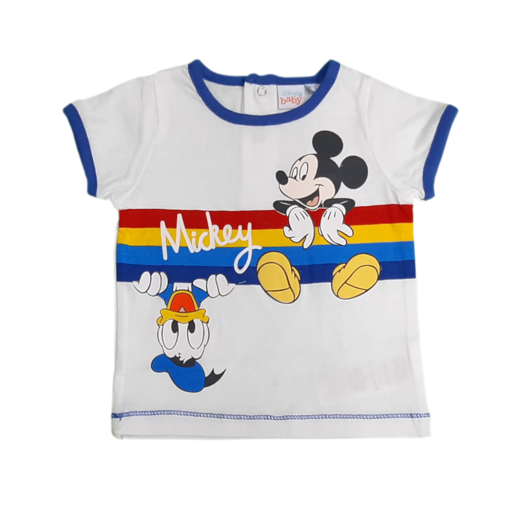 T-shirt Mickey & Donald branca 6-24 meses