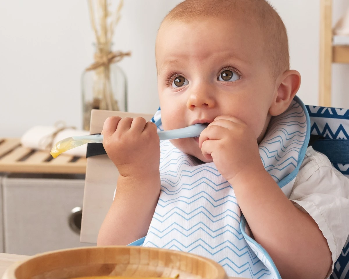 Colher silicone STEP1 azul