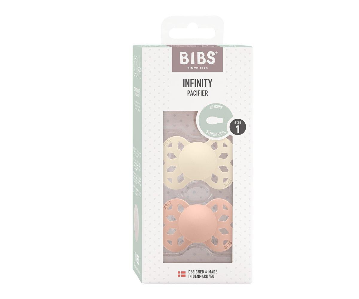 Pack 2 chupetas BIBS simétricas Ivory/Blush 6-18 meses