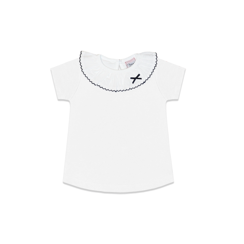 Conjunto calções e t-shirt com gola azul marinho 12-24 meses