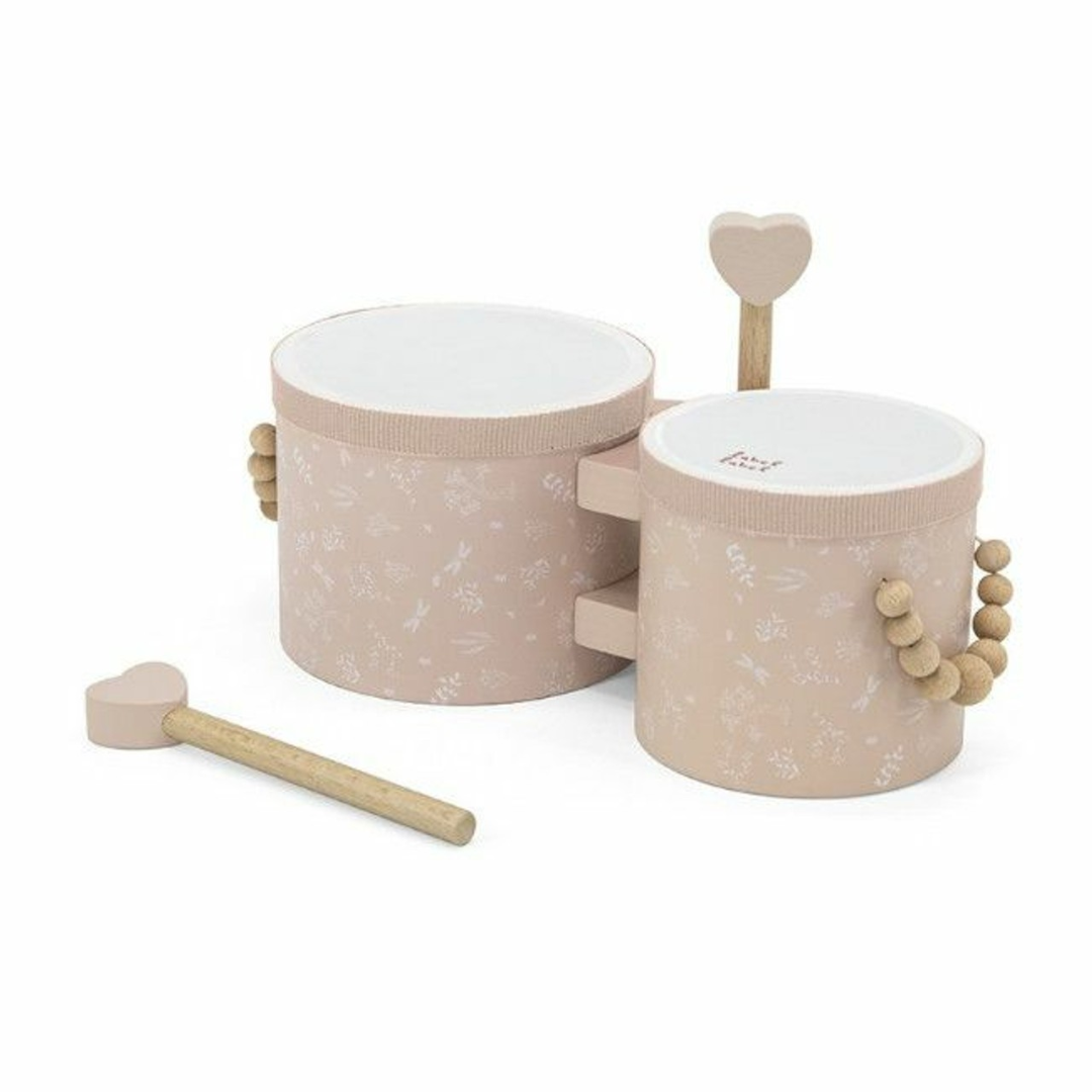 Tambores em madeira - rosa