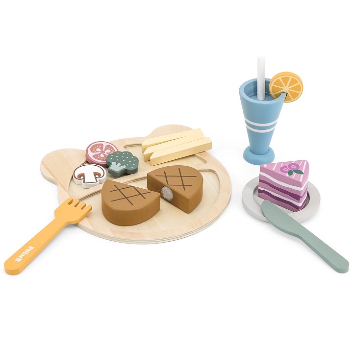 Conjunto de almoço em madeira