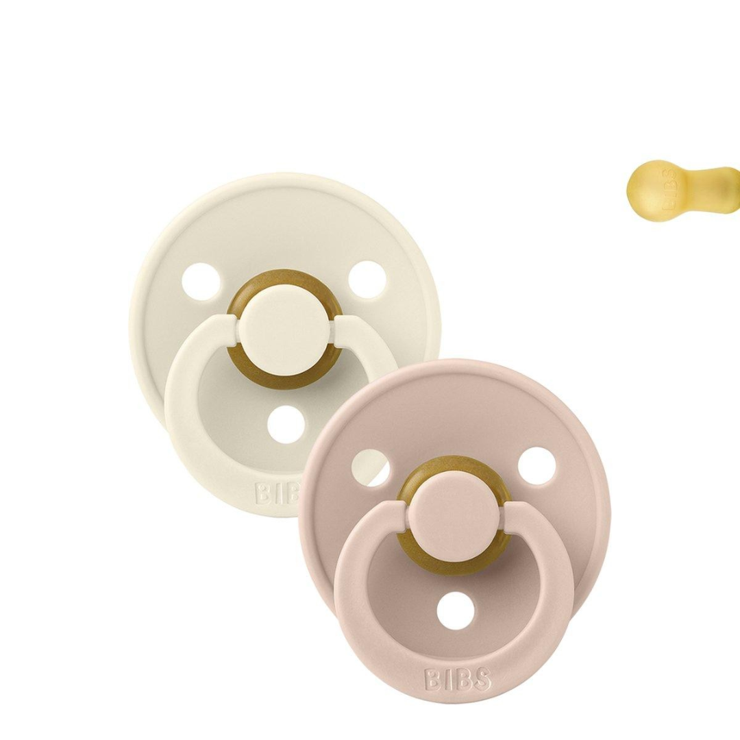 Pack 2 chupetas BIBS redondas Ivory/Blush 18-36 meses