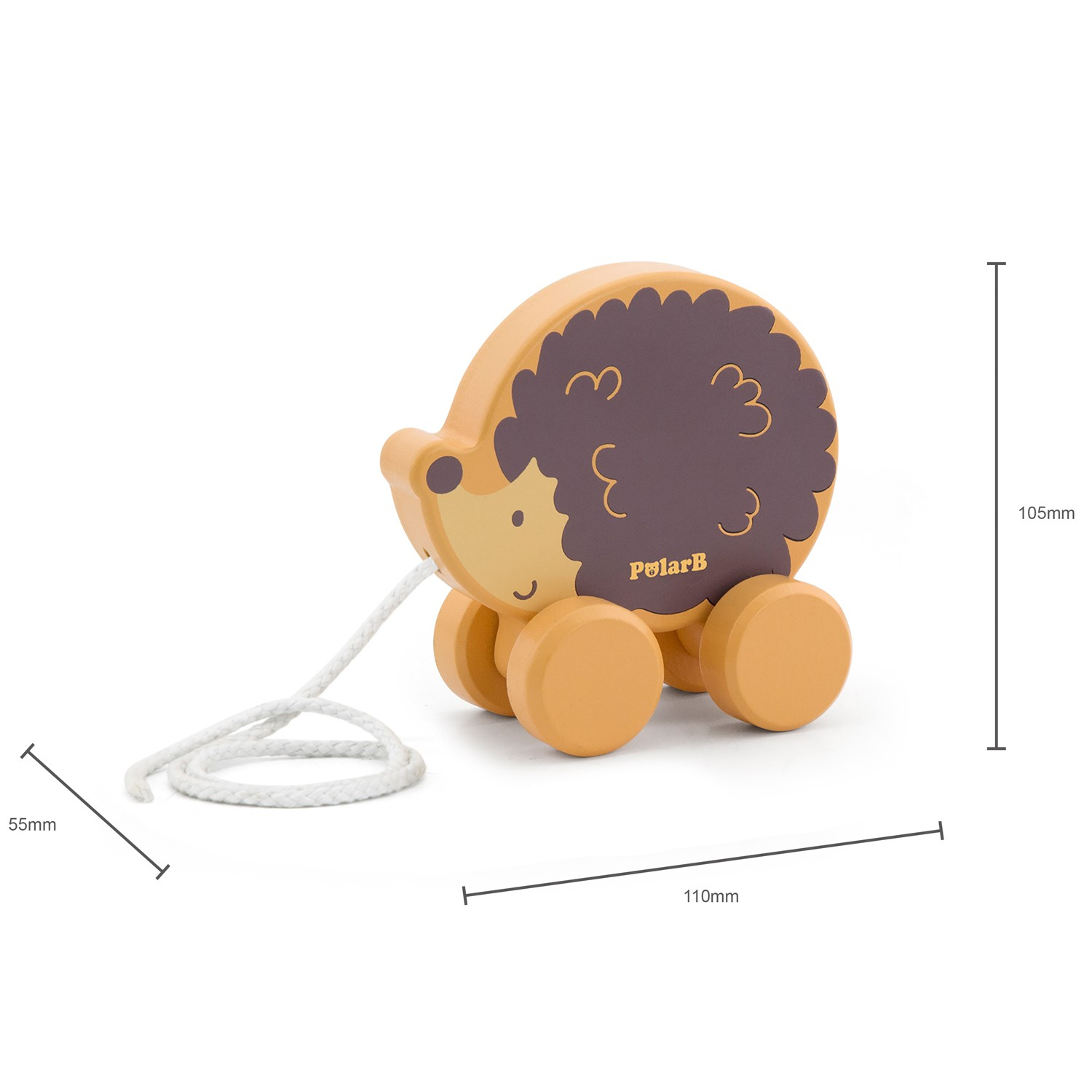 Ouriço de arraste em madeira